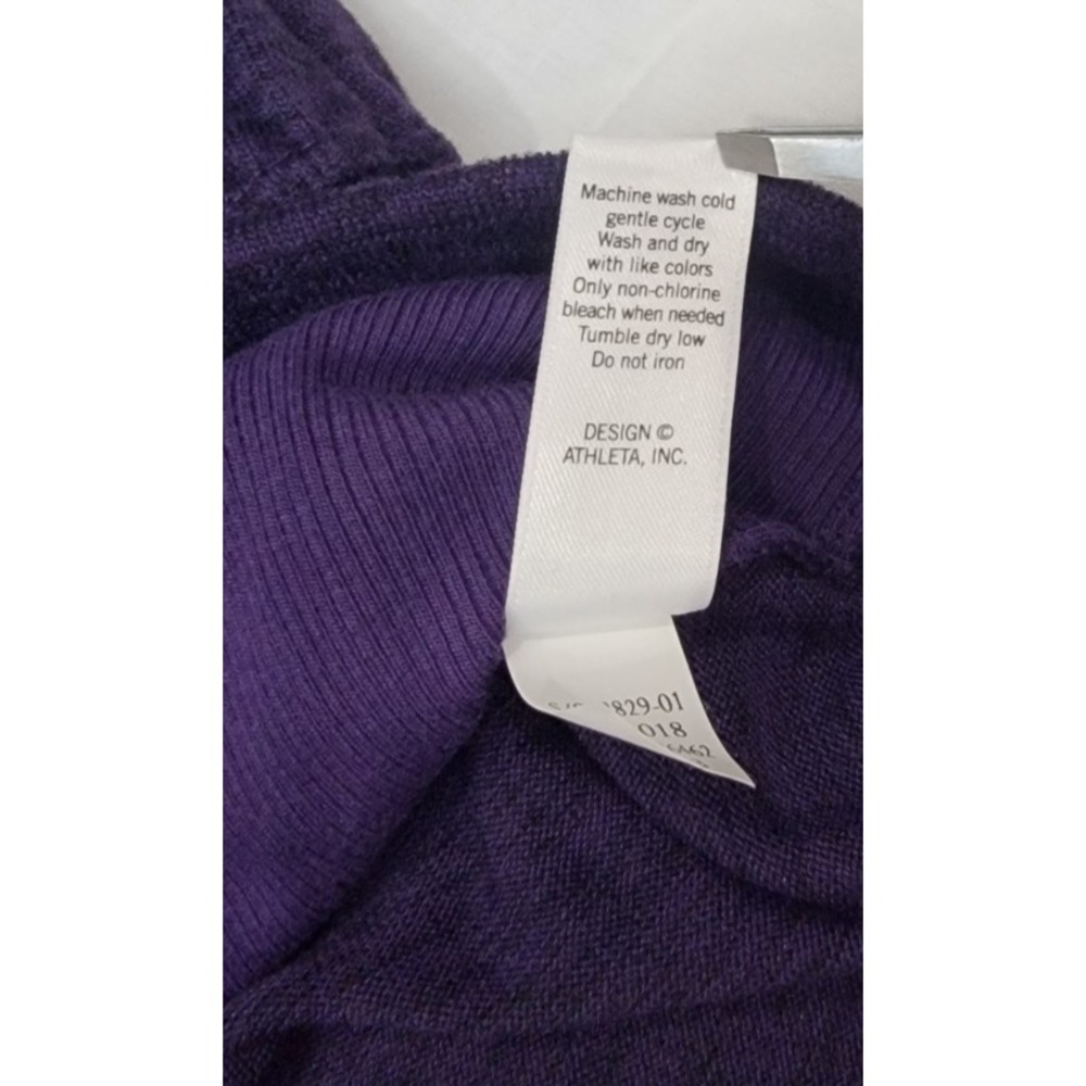 Athleta Full Zip Hoodie Sweatshirt Womens Large Purple Thumbholes Pockets EUC - Picture 11 of 16